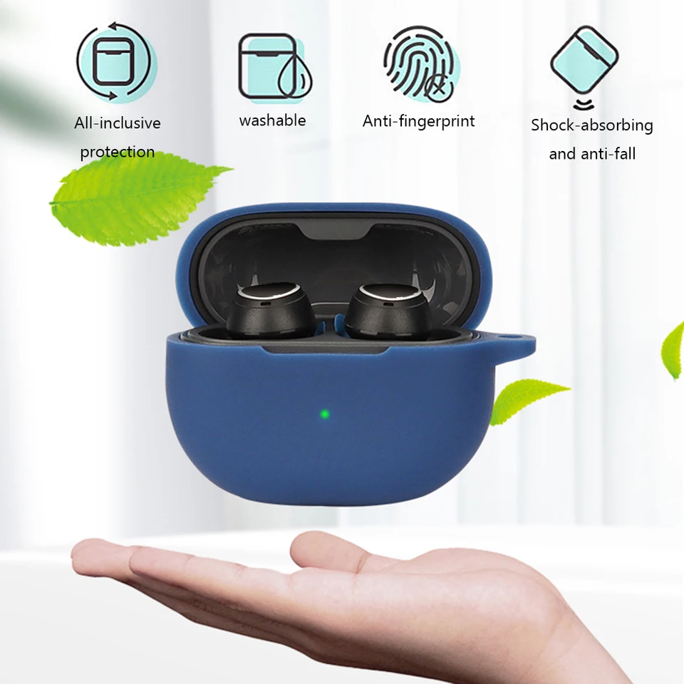 Kryt pre Soundpeats Mini Pro Soft Silikone Cover s karabínovým nárazom odolným bezdrôtovým slúchadlom rukávom proti prachu na umývateľný kryt