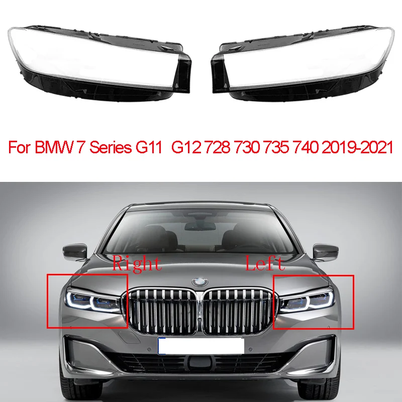 Kryt predného svetlometu pre auto pre BMW 7 Series G11 G12 728 730 735 740 2019- 2021 HEATLAMP CLEAR SHELL PLEXIGLASS LEN Vymeňte kryt