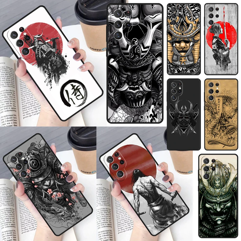 Kryt prilby Samurai pre Samsung Galaxy S23 Ultra S22 S20 S21 Fe S8 S9 S10 Plus poznámka 10 20 puzdro na ultra telefóne