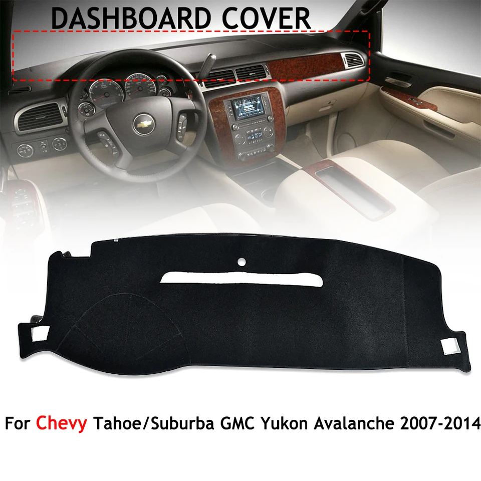Kryt prístrojovej dosky pre dashboard pre Chevy Silverado GMC Yukon Tahoe 2007-2014 Dash Cover Cover Mat Sun Shade Protector Protect Anti Glare Car Accessories