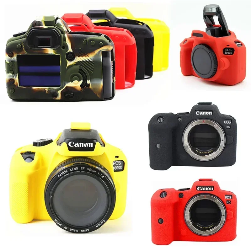 Kryt puzdra na silikónové kožné puzdro pre Canon EOS R8 R10 R6 R7 M50 90D 60D 800D 1300D 6D2 5D 6D Mark II 5DII 5D2 T7I T6 T8i DSLR BAG CAMERA