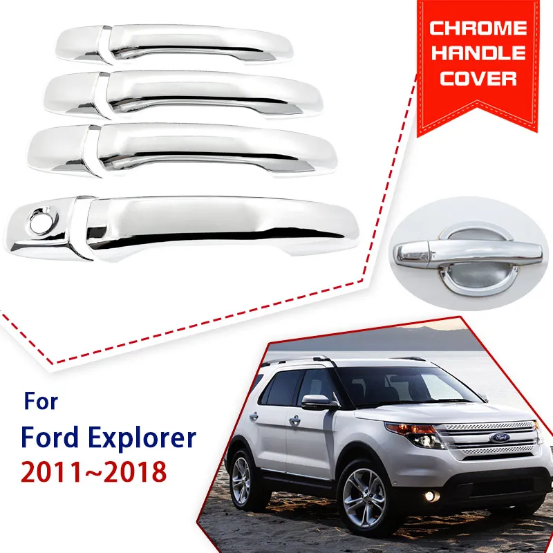 Kryt rukoväte chrómových vonkajších dverí pre Ford Explorer U502 2011 2012 2013 2014 2015 2016 2017 2018 Nálepka na ochranné príslušenstvo vozidla