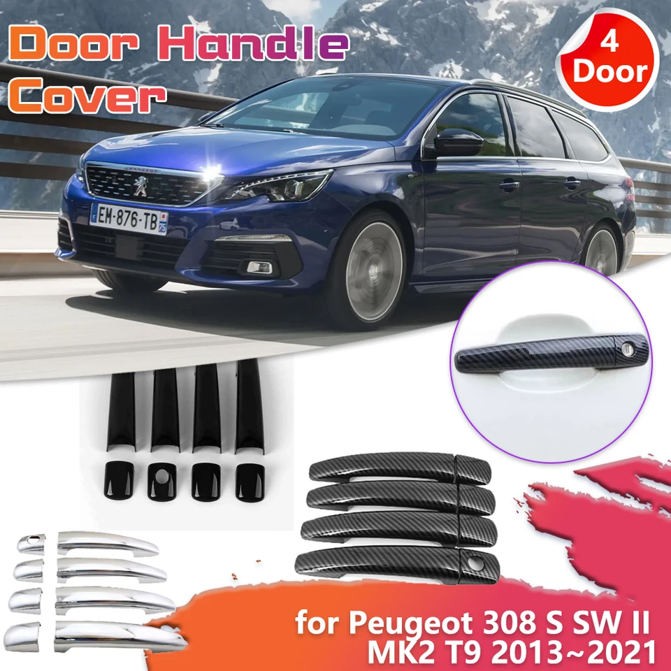 Kryt rukoväte dverí pre kľučku pre vozidlo pre Peugeot 308 S SW II MK2 T9 2013 ~ 2021