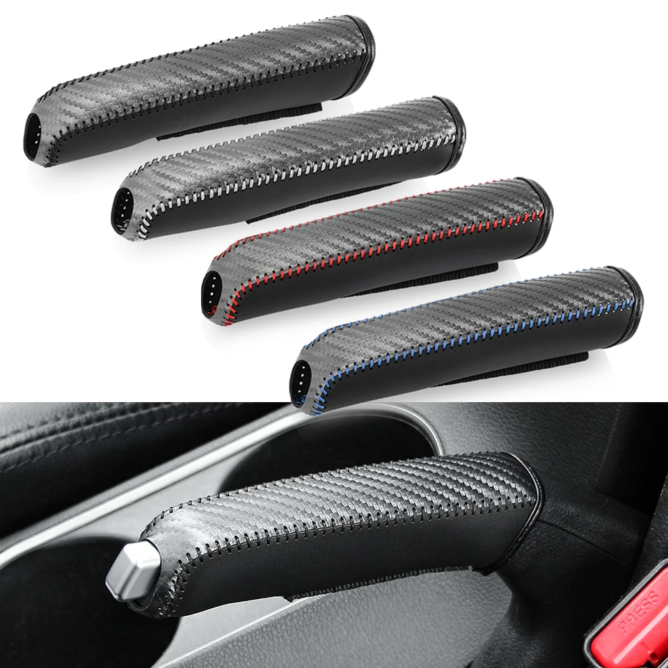 Kryt ručnej brzdy z uhlíkového vlákna pre kožené prevodové kolesá pre Audi A3 8L 8p A4 B6 B7 B8 A6 C5 C6 4F RS3 Q3 Q7 TT 8L 8V S3 Key FOB Shell Shell