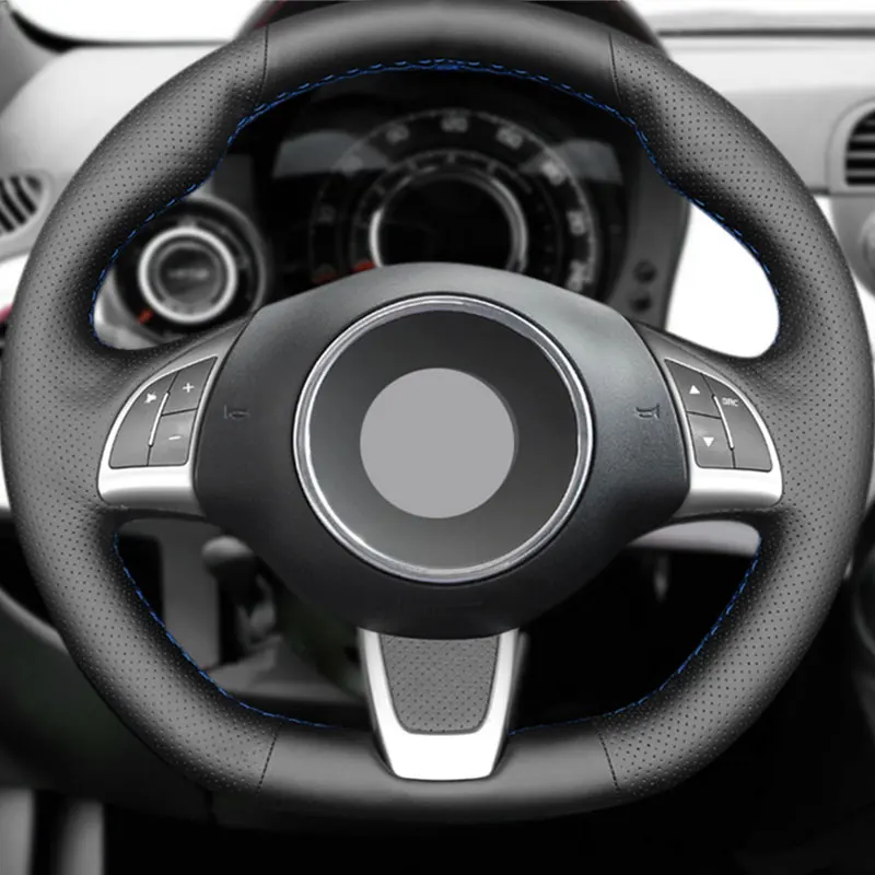 Kryt ručného volantu pre Fiat 500 500C (GQ/S) 2013-2015 pre Abarth 595 595C 2009-2016 Perforovaná koža z mikrovlákna