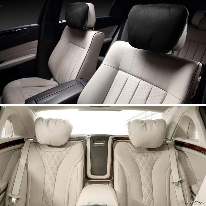 Kryt sedadla 2ks automobilové sedadlo Soft Cushion Značky hlavy hlavy pre Mercedes-Benz BMW Audi Toyota Bentley Maserati