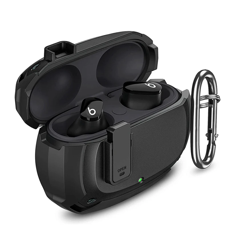 Kryt spínacieho puzdra pre 2021 New Beats Studio Buds Anti-Lost Shockproof Cover pre puzdro Beats Studio Buds s Keychain