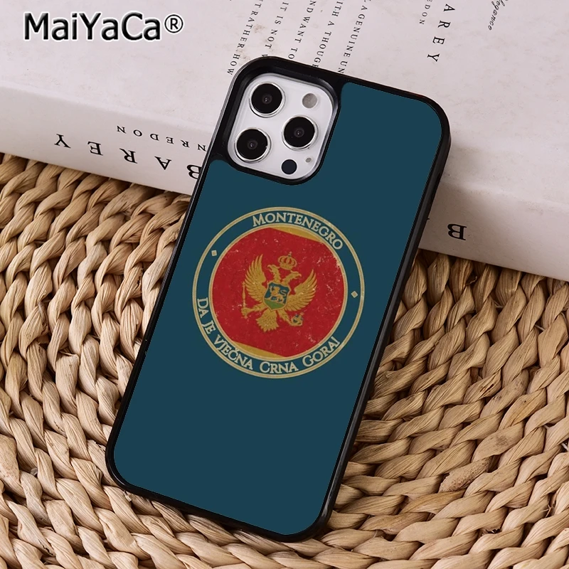 Kryt telefónu v vlajke Čiernej Hory pre iPhone 15 16 14 plus xr xs 11 12 13 pro max