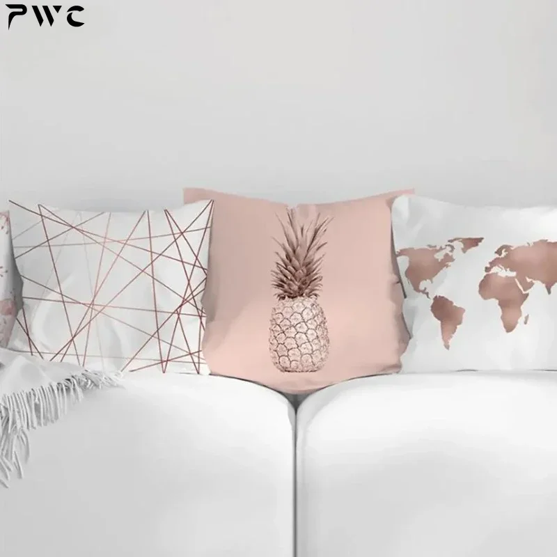 Kryt vankúše 45x45 ružové vankúšové vankúše Polyester vankúše pokrývajú mramorové nové vankúše.