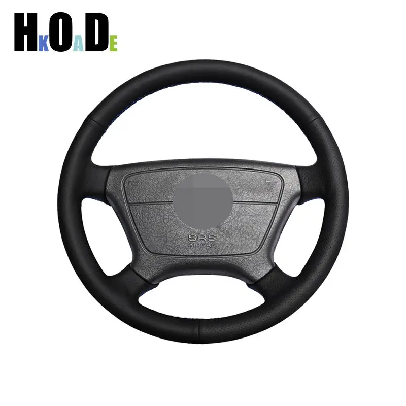 Kryt volantu automobilu pre Mercedes Benz Clas Class W202 CL-Class C140 E-trieda W210 Ručne zašívaná čierna mikrovlákna