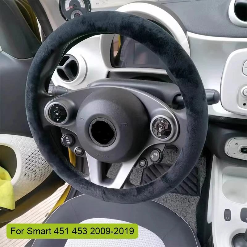 Kryt volantu automobilu pre Mercedes Smart Fortwo Forfour 451 453 2009-2019 Príslušenstvo Plyšové automatické riadenie koliesok