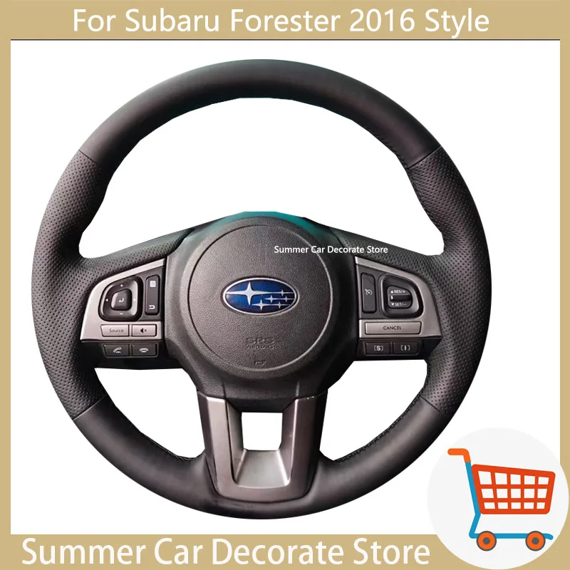 Kryt volantu automobilu pre Subaru Forester 2016 v štýle na mieru vyrobená ruko -otvorená koža 100% fit chráni kožené puzdro
