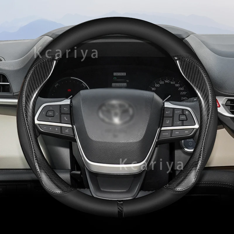 Kryt volantu z uhlíkových vlákien na kryt volantu pre Toyota Crown Chr Yaris Corolla Auris Hilux Celica Verso Rav4 Prius Camry Raize Prado