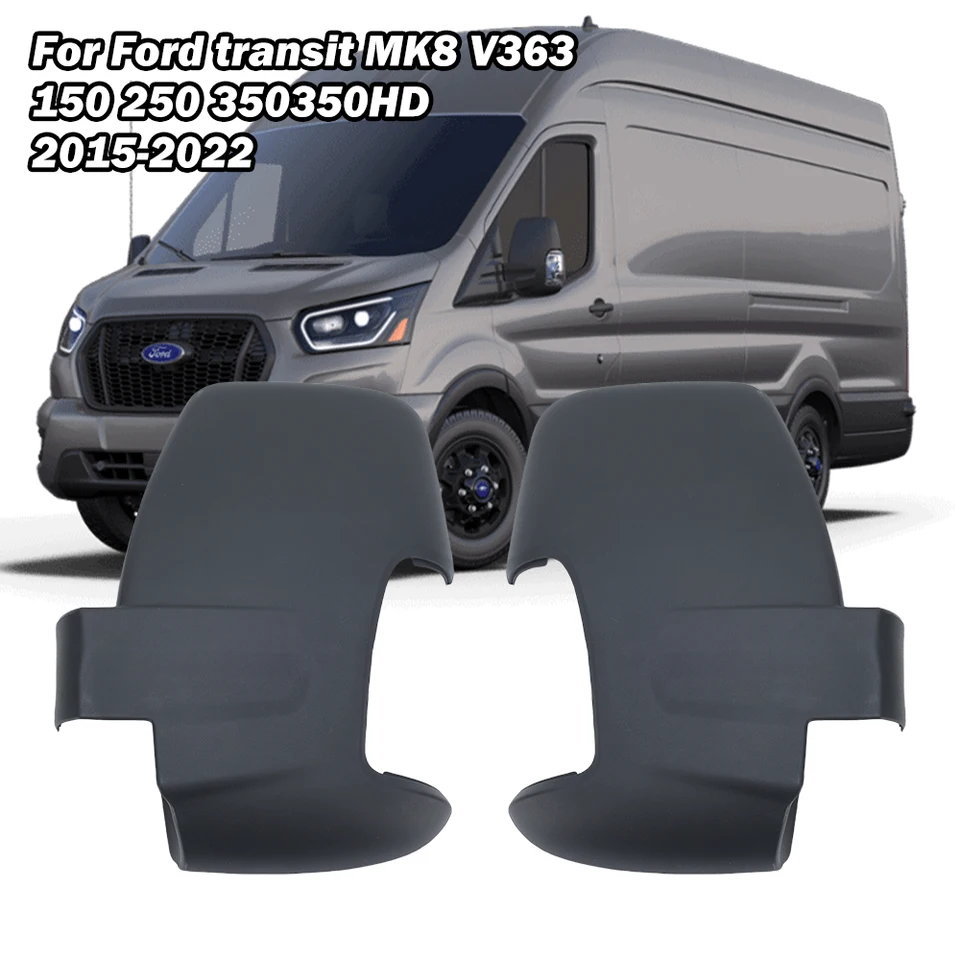 Kryt zrkadla pre Ford Transit MK8 V363 150 250 350 350HD 2013-2024 Euro verzia textúra Čierne bočné zrkadlo