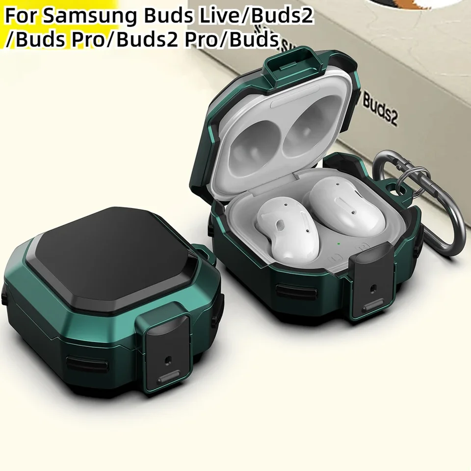 Kryt zámku prepnutia pre Samsung Galaxy Buds Fe Buds2 Pro Live Buzz Pro Plná ochrana Shocksusproof s kľúče slúchadlá