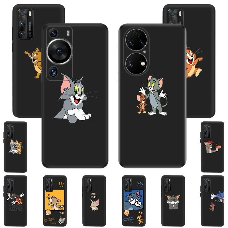 Krytie mäkkého silikónového telefónu pre Huawei P30 Pro P20 P20 P40 Lite P Smart Moto G31 G30 G200 One Fusion Disney Tom a Jerry Protect Cover