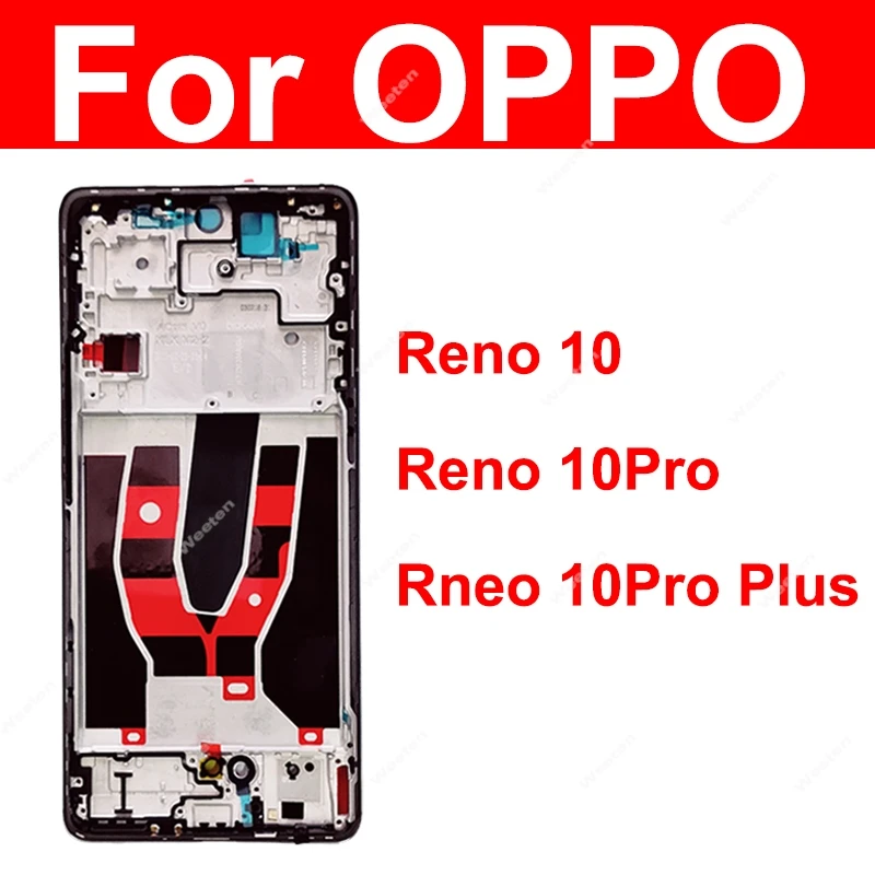 Krytie stredného rámca pre Oppo Reno 10 10 Pro Plus 5G LCD predné kryt Stredný držiak na krytie diel