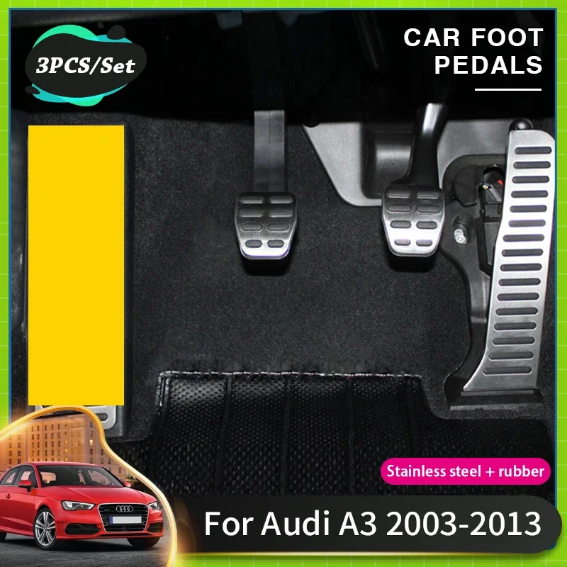 Kryty podložiek pre pedály automobilov pre Audi A3 8p Acessories 2003 ~ 2013 2010 2010 Pedály autá Pedály Plate Brzdenie Non slip Cover Acessories