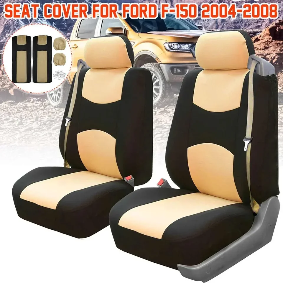 Kryty predných sedadiel pre predné sedadlá pre Ford F-150 vstavané v bezpečnostných sedadlách Cover Cover Sedlo sedadla vankúša 2004 2005 2006 2007 2008