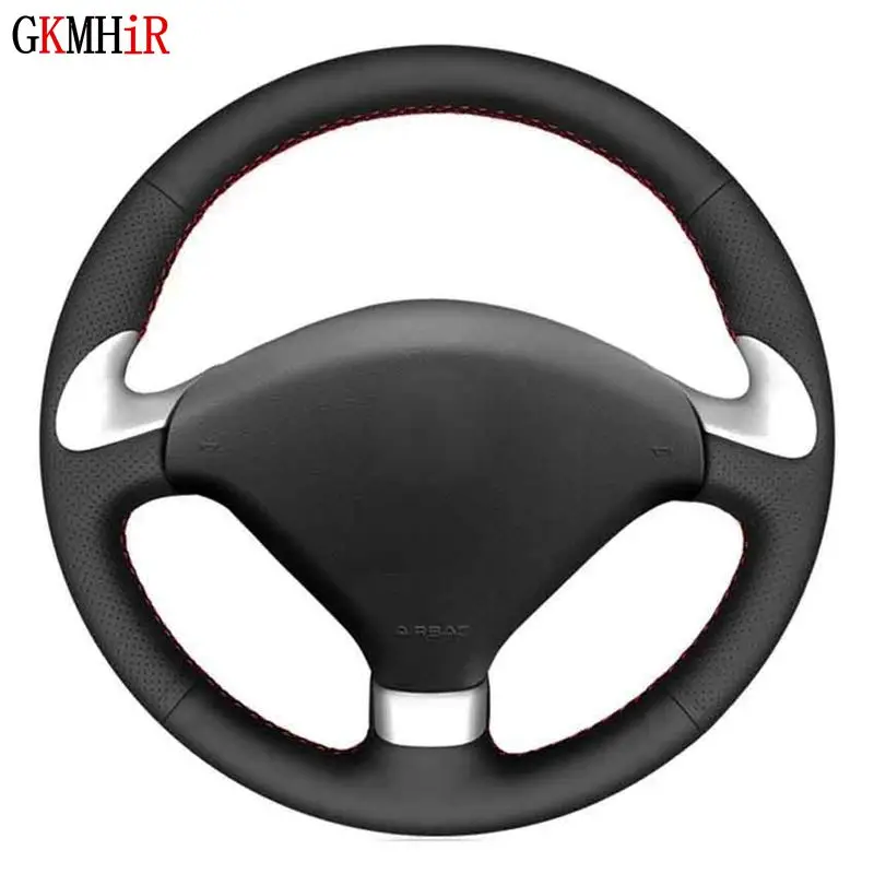 Kryty volantu s mäkkou čiernou umelou koženou kožeou pre Peugeot 307 CC 2004-2009 307 SW 2004-2009 407 407 SW 2004-2009