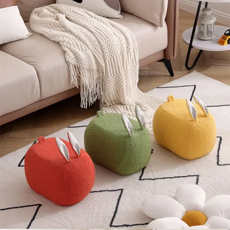Králičie malá stolička Kreatívne roztomilé vchodové meniace sa obuv Ottoman Detské stoličky hračky pohovka Footrest Home Decoration nábytok