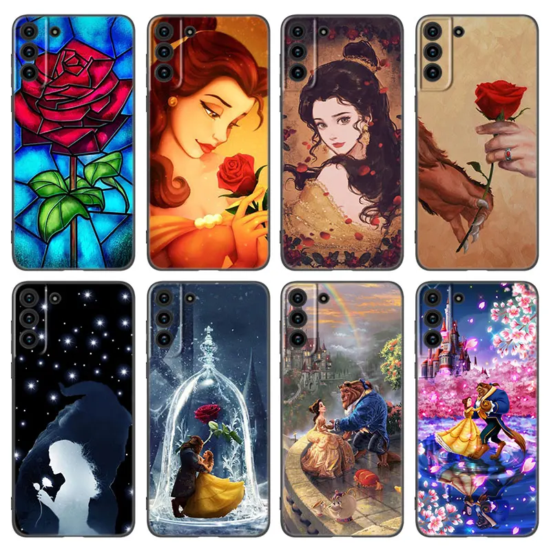 Krása a zviera čierne silikónové puzdro pre Samsung Galaxy S20 S23 Fe S21 S22 S24 plus ultra