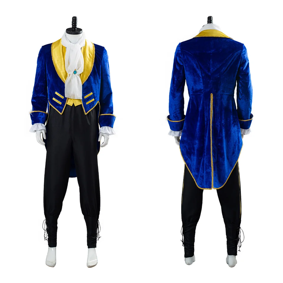 Krása a šelma Cosplay princ Beast Tuxedo kostým Adullt Men Uniform Suit Halloween Carnival Party