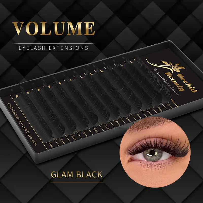 Krása orchidea Krása Vysoko kvalitné 16Rows 8-15 mm dĺžka faux Mink riasy jednotlivé riasy riasy mäkké predĺženie rias