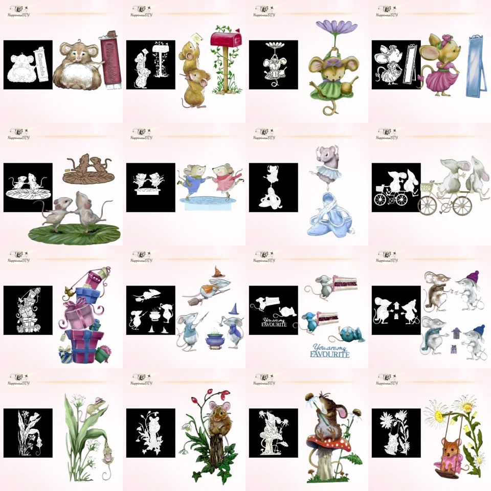 Krásna myš vianočná halloween kovová rezanie matiek pre DIY Scrapbooking Album PAPIERKY KARTY DEKORATÍVNE CRAVY REDOVANIE Die Cuts