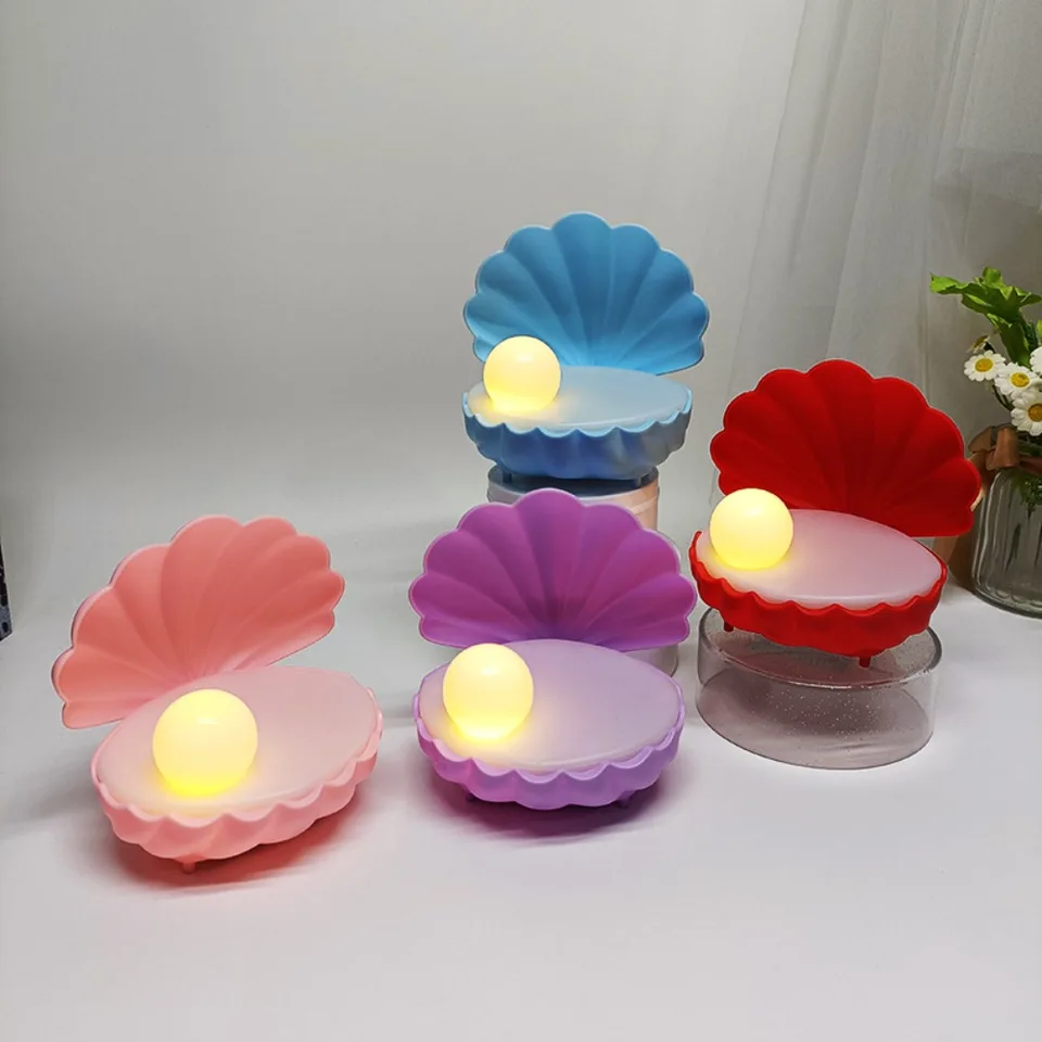 Krásna perlová škrupina nočné svetlo roztomilé stolové lampa spánok Svetlo stolová doska