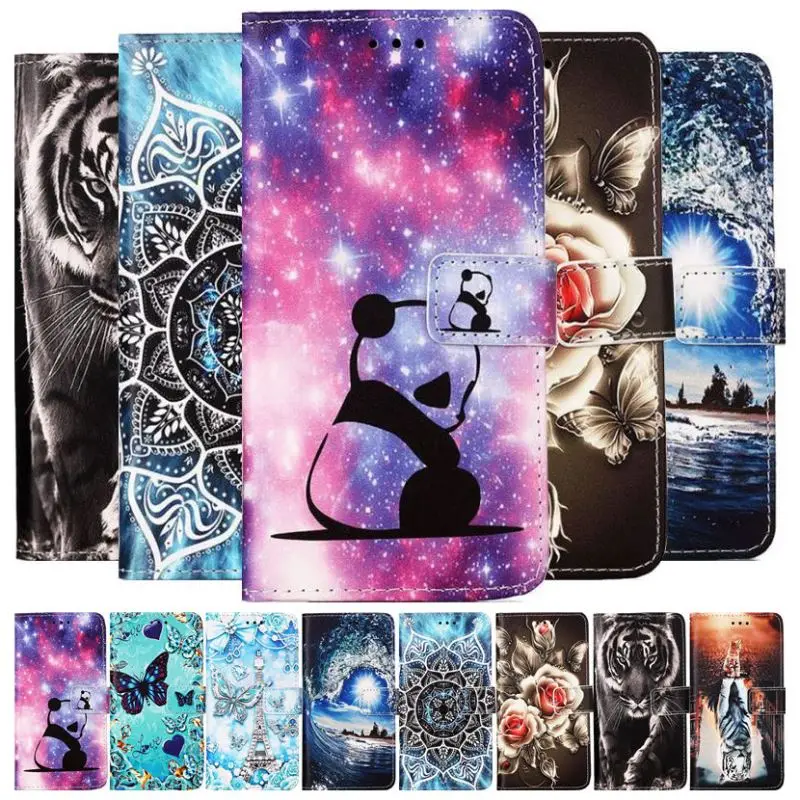 Krásna peňaženka flip kožená puzdro pre LG G900 G9 Velvet Cute Cat Tiger Panda Fundas #ebd