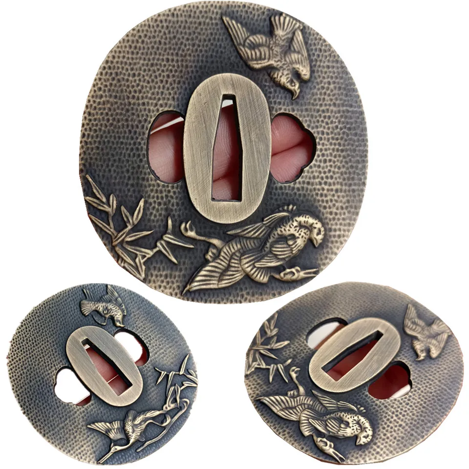 Krásna zliatinová stráž Tsuba pre japonský samurajský meč Wakizashi Katana