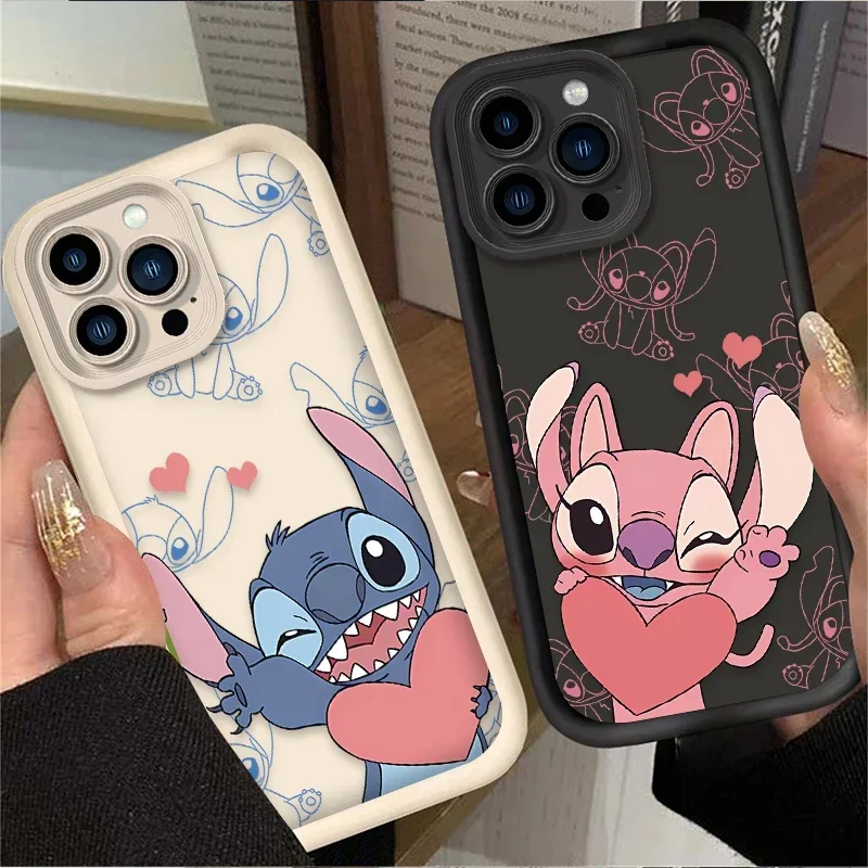 Krásne Disneys Stitchs Angel Phone Case pre OPPO A5 A7 A16 A17 A38 A53 A54 A55 A58 A72 A74 A76 A78 A94 A94 A98 4G 5G Cover Cover Cover