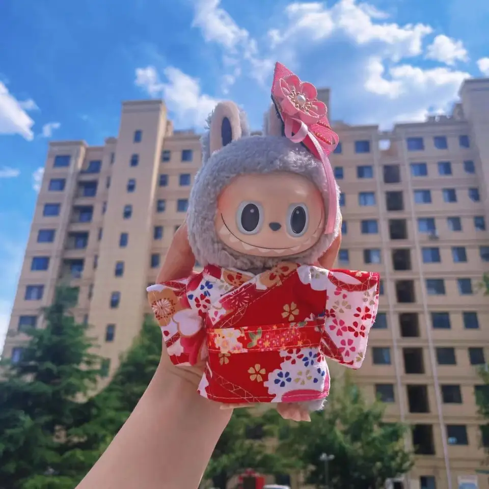 Krásne Japonsko Kimono 15cm LaBubu Idol Dolls Duys Doplnky Kórea KPOP EXO Oblečenie Hoodie Plush Doll's Cloth
