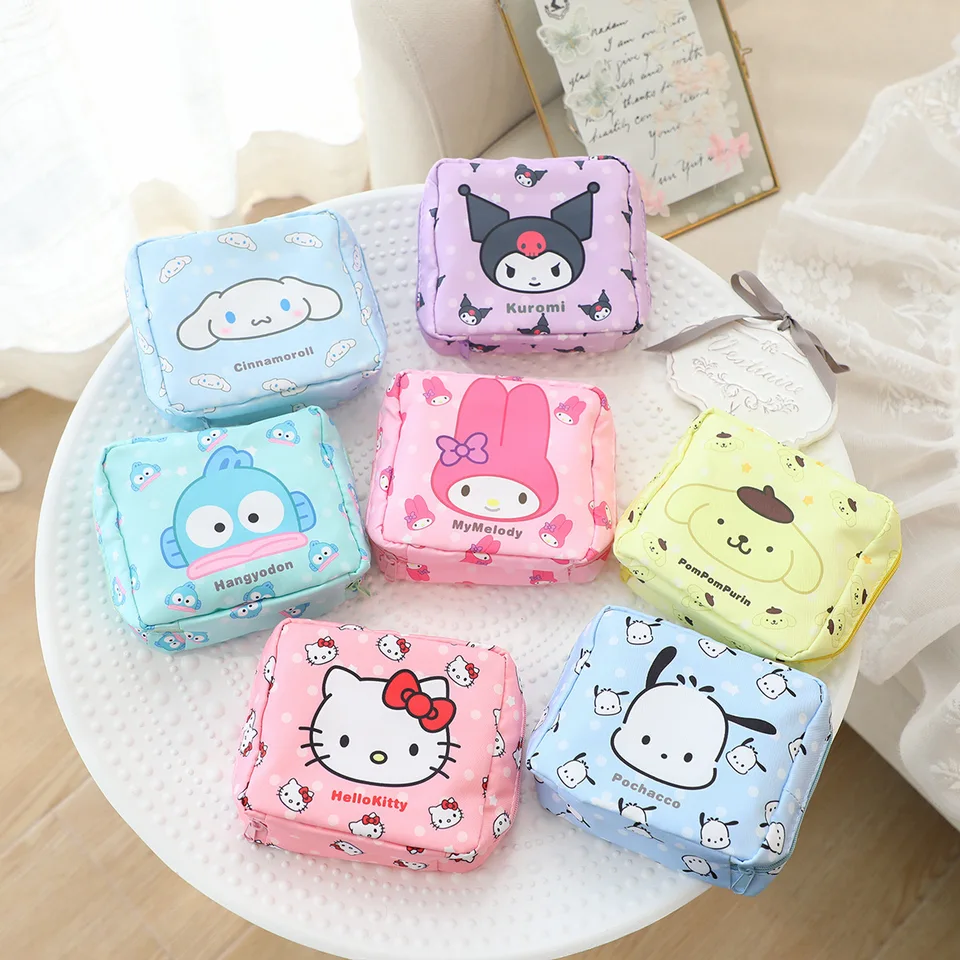 Krásne nové Sanrio My Melody Cinnamoroll Kuromi menštruačná taška roztomilé dievčatá prenosné veľkú kapacitu sanitárna obrúsok Storage Bag Darček