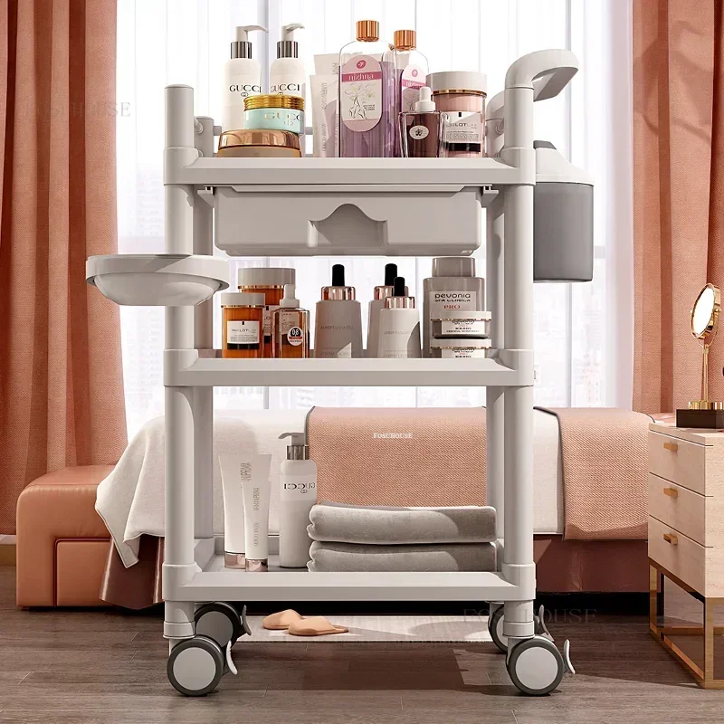 Krásny košík pre kozmetický salón Špeciálny nástroj Trolley Cart Cart Dental Clinic Storage Storage s zásuvkami pohyblivý lekársky nábytok G