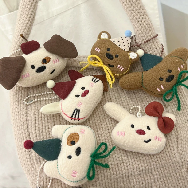 Krásny kreslený plyšový medvedí prívesok Roztomilý mäkký vypchávok Doll Keyring Bag Dendant Batoh Dekorácie pre najlepšie darčeky