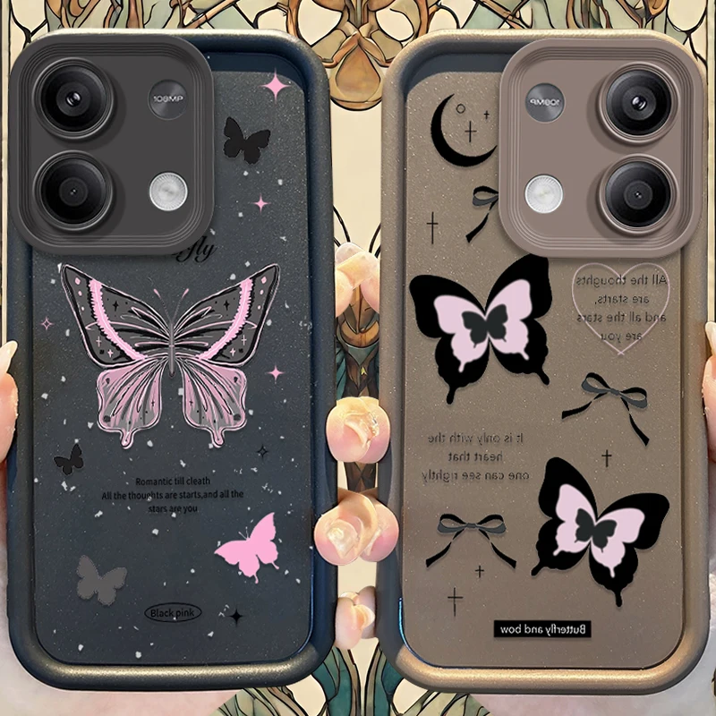 Krásny kreslený puzdro pre motýľ pre Xiaomi Redmi Note 13 12 Pro Plus 4G 5G 13C 12C Turbo 11 11S 10S 9 10A 10C 9C A2 A2 Cover