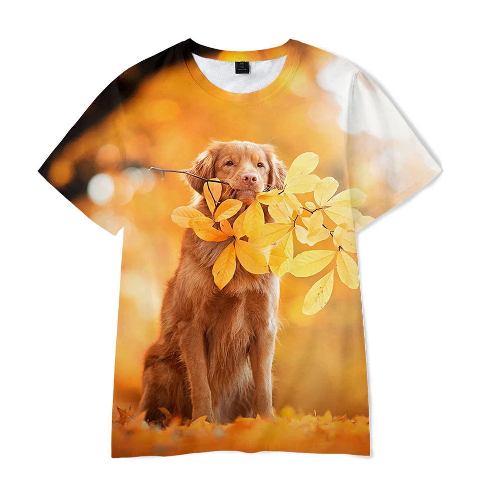 Krásny pes 3D hip hop o-neck módne tričká Ženy/muži Letné tričká s krátkym rukávom Casy Street Street Funny Animal Clothes