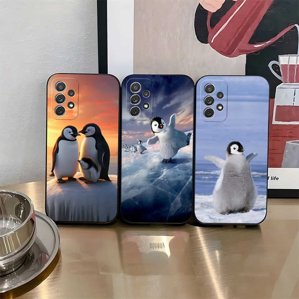 Krásny puzdro na telefón Penguin pre Samsung Galaxy S24 S20 S21 S23 S22 Ultra Fe Plus M54 A34 A54 A24 A52 A52 Coque Coque