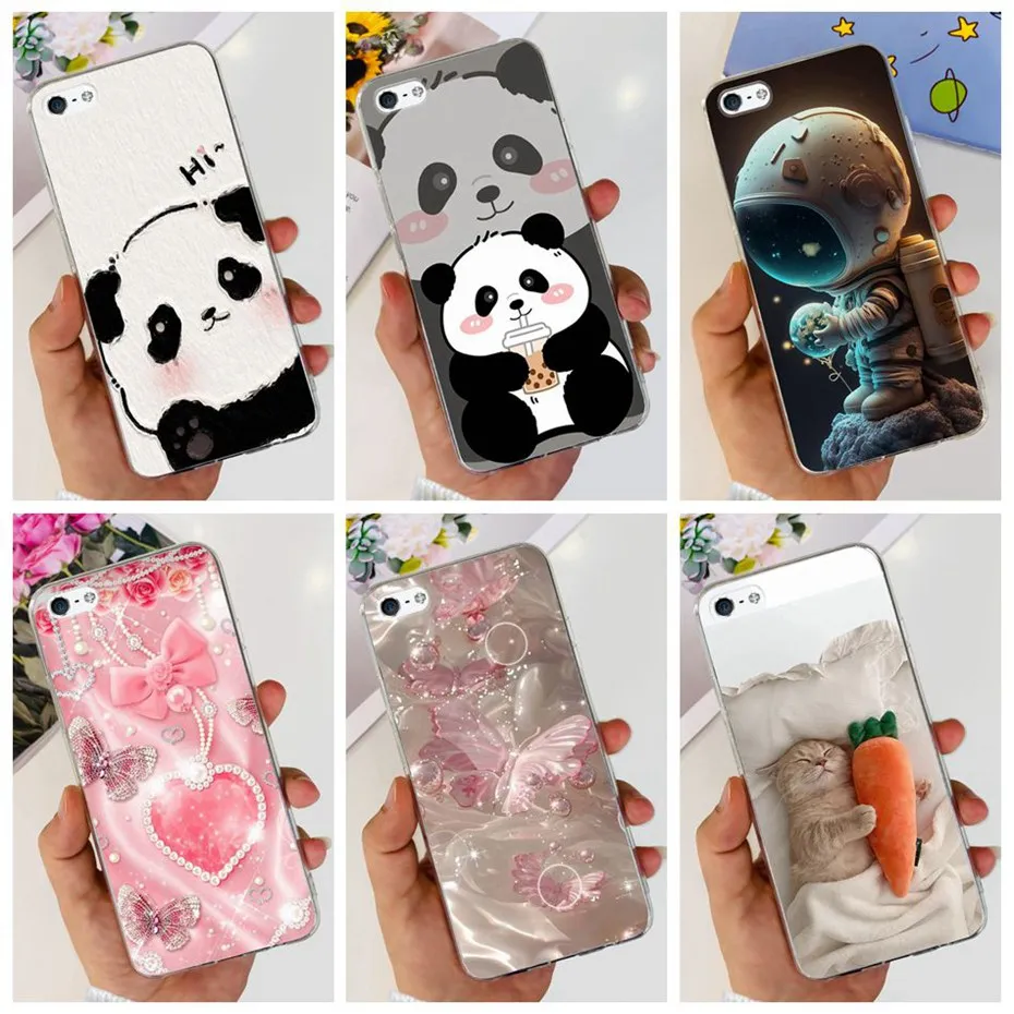 Krásny tlačný telefón pre iPhone 5 5s SE (2016) Mäkký silikónový zadný kryt TPU pre iPhone SE 2016 iPhone5 iPhone5s 4.0