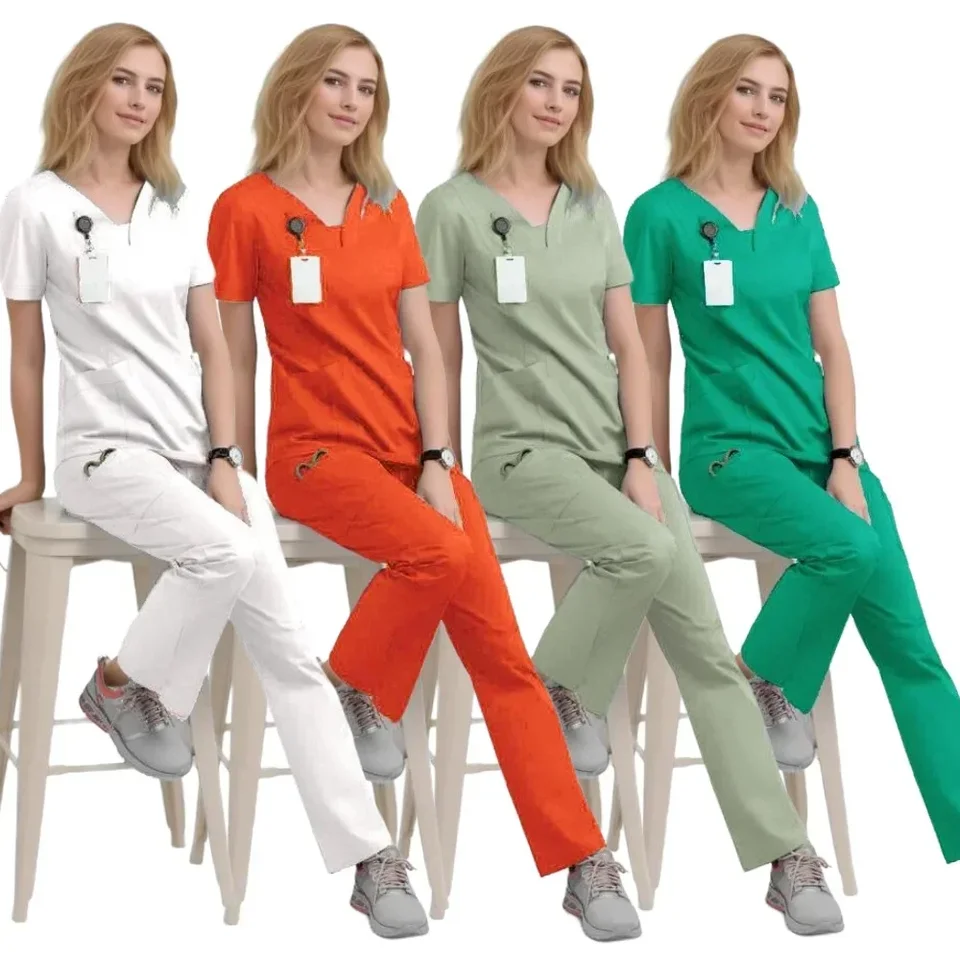 Krátke rukávy Pohodlné v krku Nemocnica sestra zdravotnícke čistiace prostriedky Uniformné súpravy sestry Medicos Scrubs Ošetrovateľská uniforma