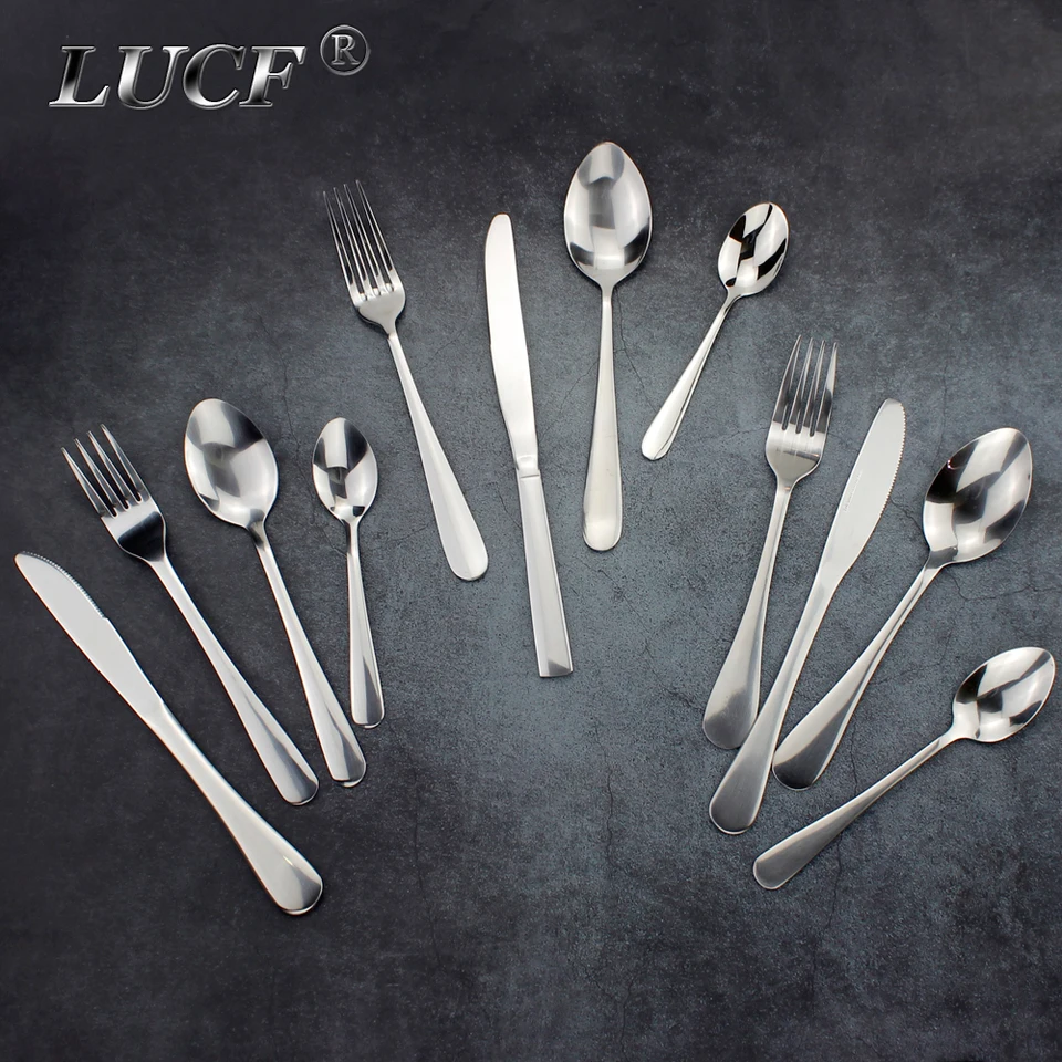 Krátky kvapkový rukoväť príbory 4 in 1 Set Mirror Polish Castless Ocel Handy Winkware Strieborné kuchynské náradie pre domov