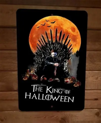 Kráľ Halloween Myers Horror Michael 8x12 kovový stenový znak plagát