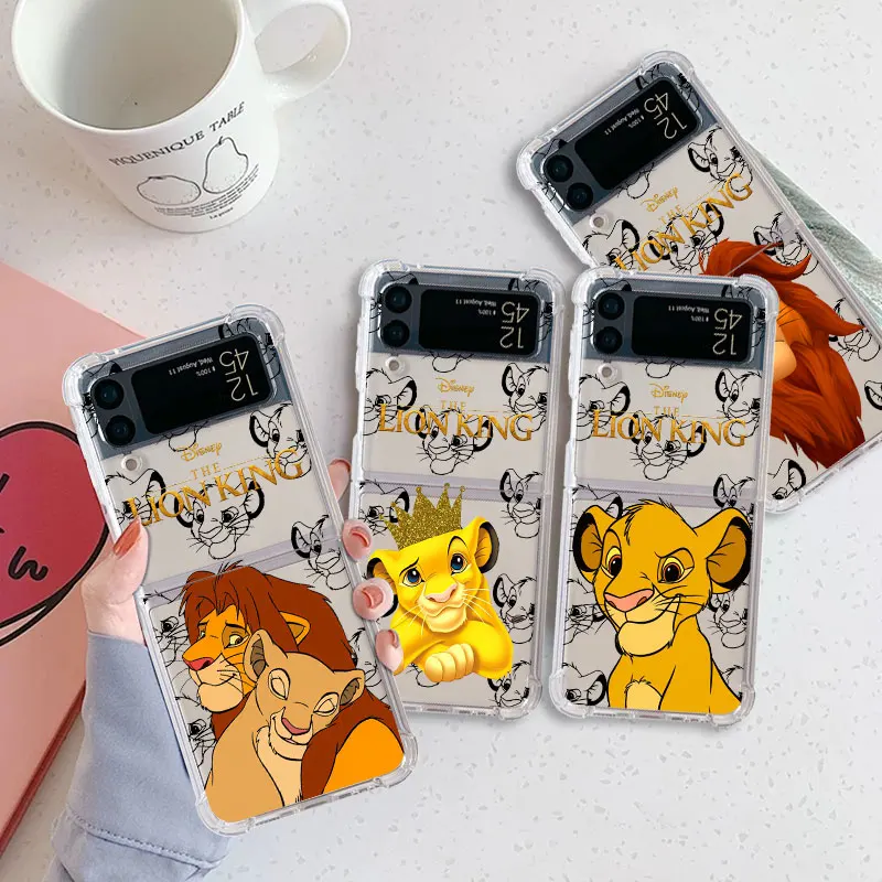 Kráľ Lion Simba Animaton Telefón Pase pre Samsung Galaxy Z Flip 5 Case Z Flip 4 Zflip 5 Zflip Flip 3 Flip4 Funda Funda Cover