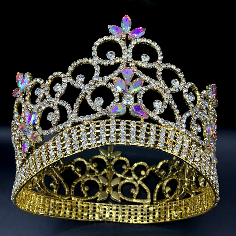Kráľovná veľká korunka Tiara kamienok Svadobný sprievod ples koruny svadobné vlasové doplnky šperky