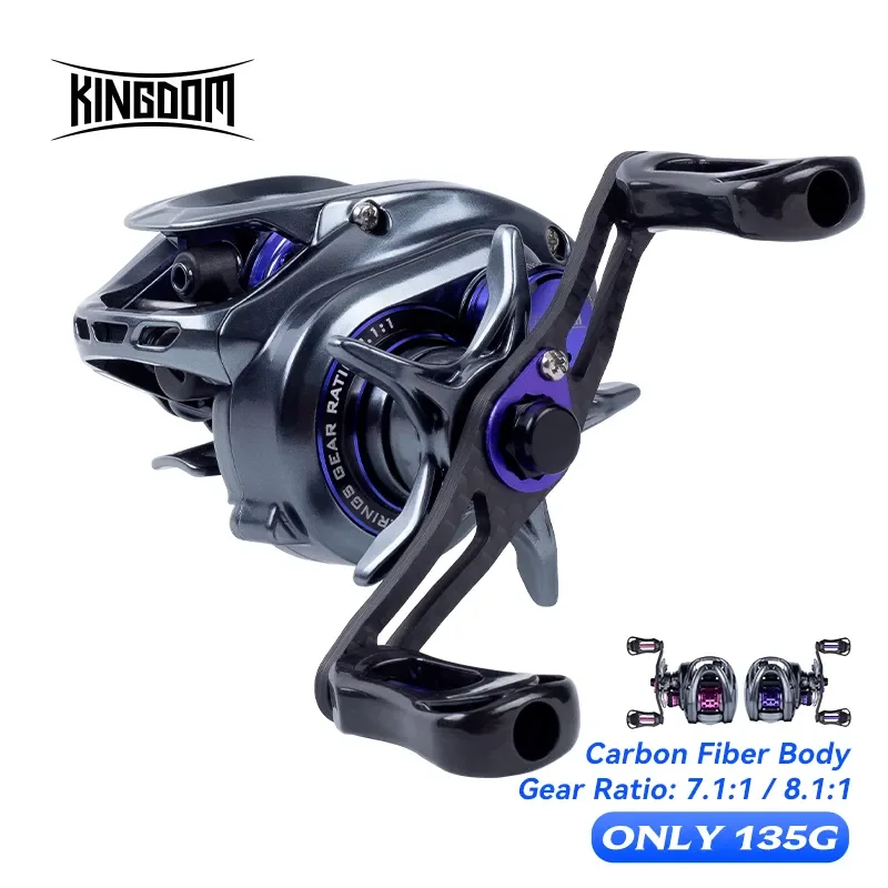 Kráľovstvo Baitcasting Fishing Navice 135g Ultra Light Spool návnada 7,1: 1 8.1: 1 4 kg mikro monštrum plytká cievka Light Game Coil