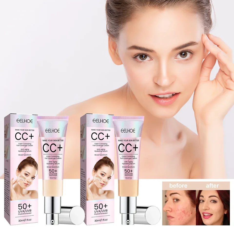 Krém na tvár CC CC Prírodný korektor vodotesný make -up tekutý krém matná základňa izolácia zvlhčujúci zvlhčovanie kozmetiky