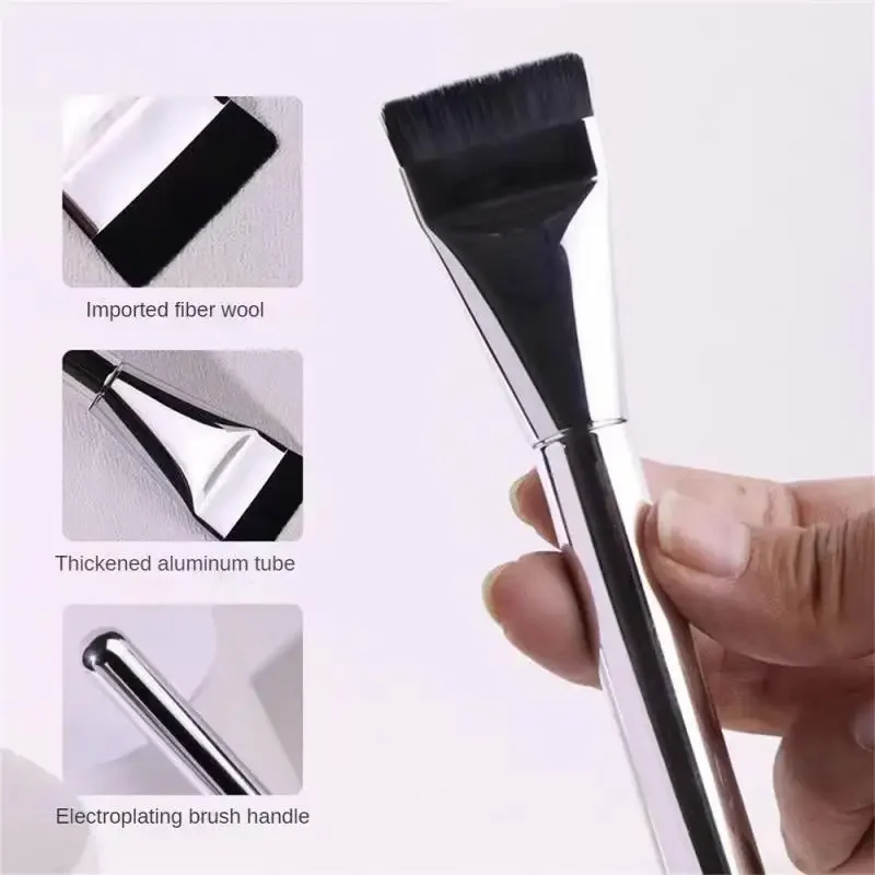 Krémový mixér zmiešaný základný krém na make -up kefy na make -up nástroj ultra tenká základňa kefka mäkké vlasy tenké čelné kontúry kefka BB