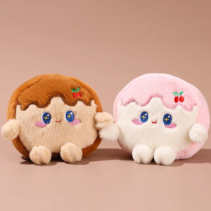 Krémový toast plyšový prívesok Doll Doll Doll Keychain Vypľučené zvieratá plyšové kawaii vynikajúce mäkké brithday darček pre priateľa alebo deti